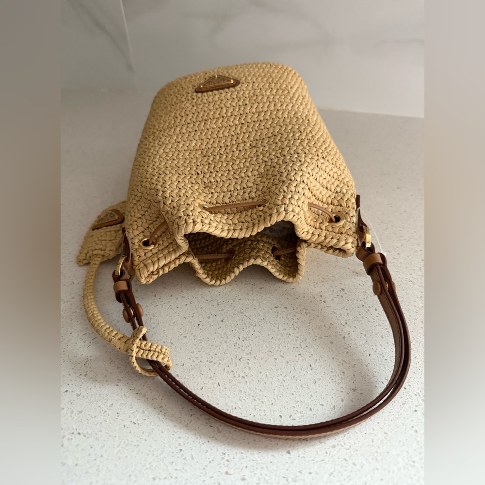 Prada Crochet and Leather Mini-Bucket Bag - Picture 8 of 13